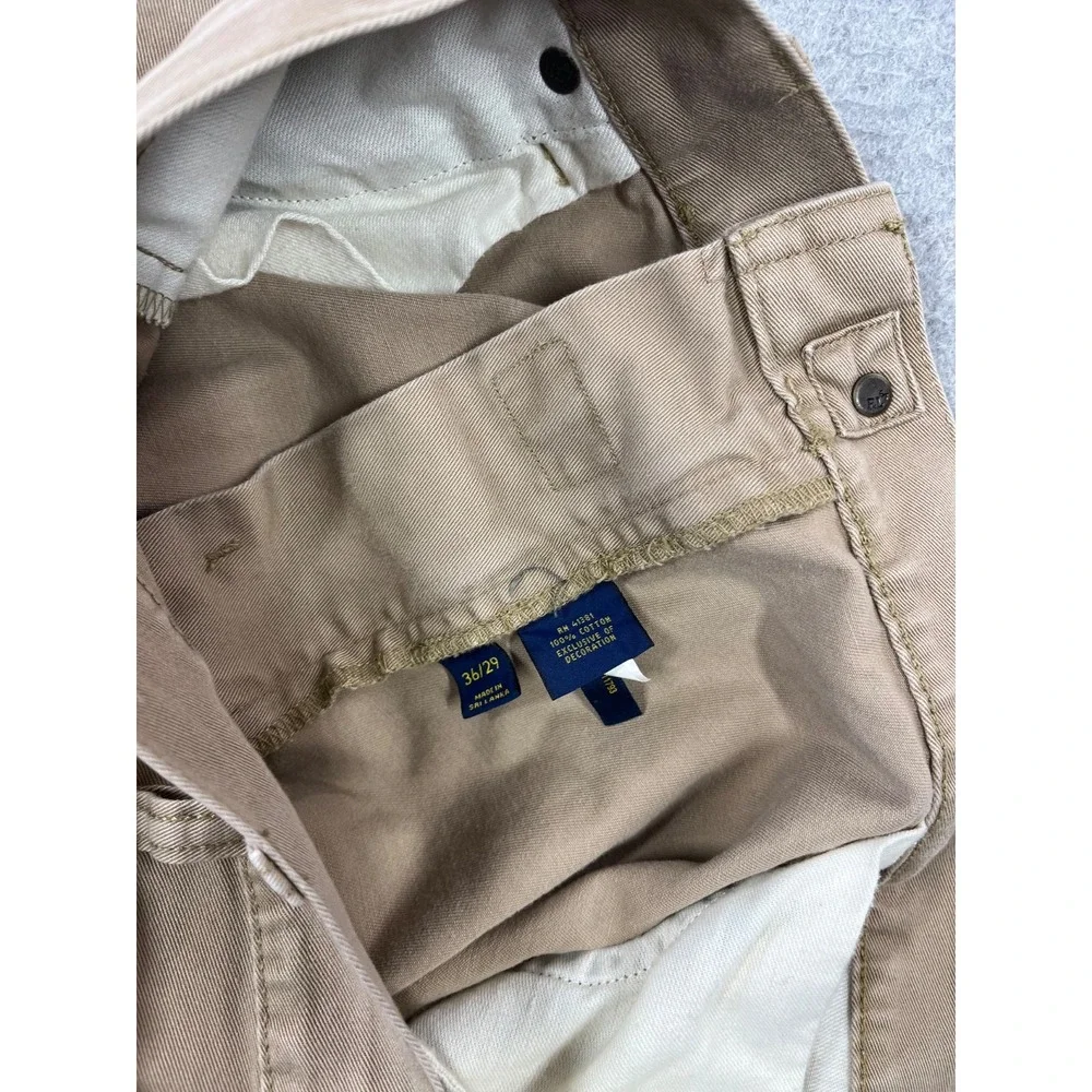 Polo Ralph Lauren Khaki Chino Pants Mens 36x29 Tan Relaxed Fit Straight Leg